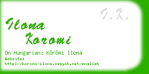 ilona koromi business card